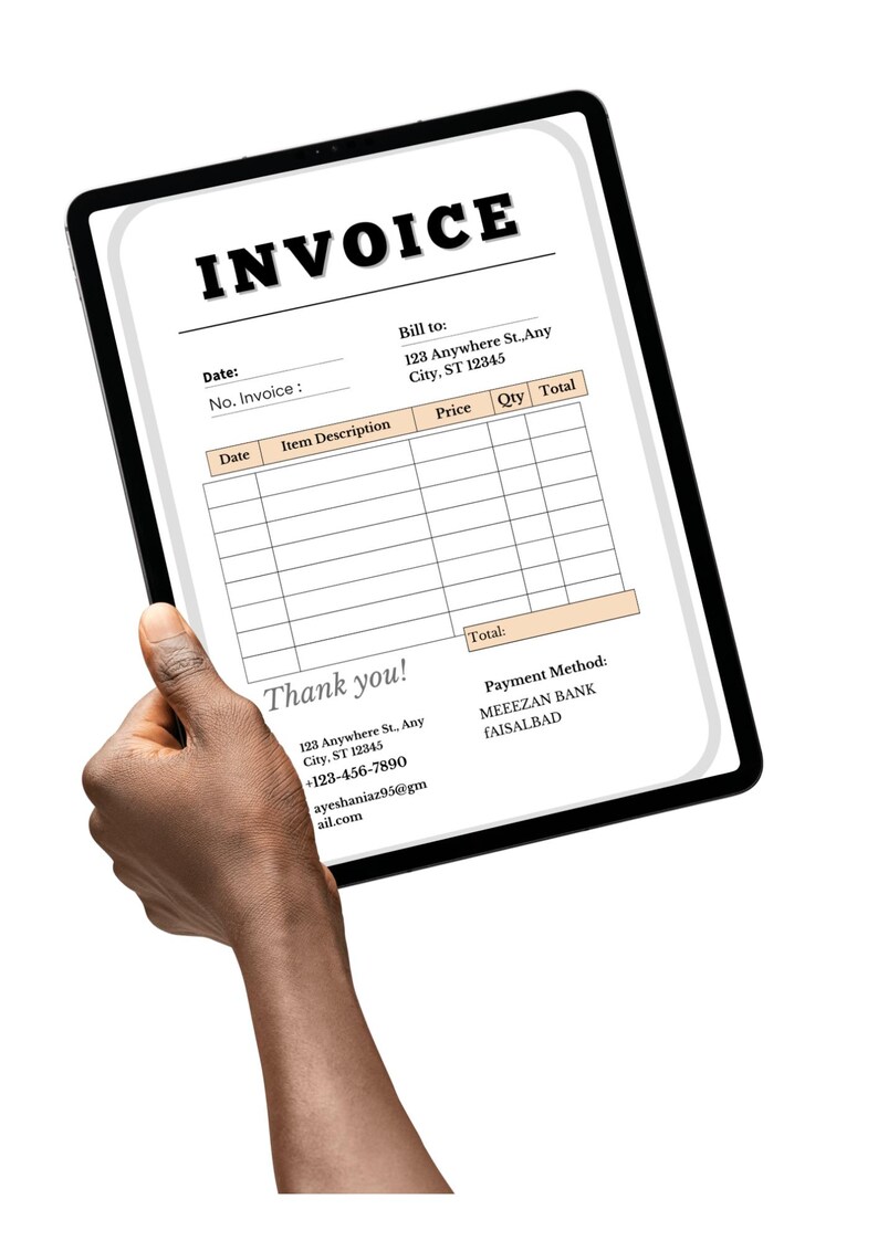 Fillable Invoice Template | Editable PDF Invoice Generator & Order Form ...