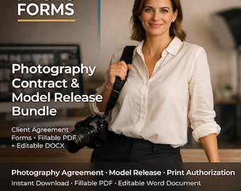 Photographer Contract Bundle, Model Release and Print Authorization Form