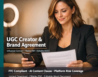 UGC Creator Contract Template, FTC-Compliant Influencer Brand Agreement