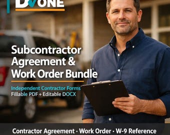 Subcontractor Agreement and Work Order Bundle, Contractor Onboarding Forms