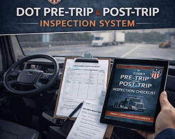 DOT Pre-Trip and Post-Trip Inspection System, DVIR and FMCSA Compliance Kit