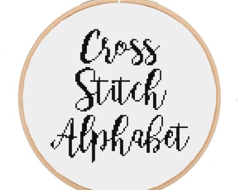 Cross Stitching Alphabet Handwritten Script Font -- Instant Digital PDF Download!