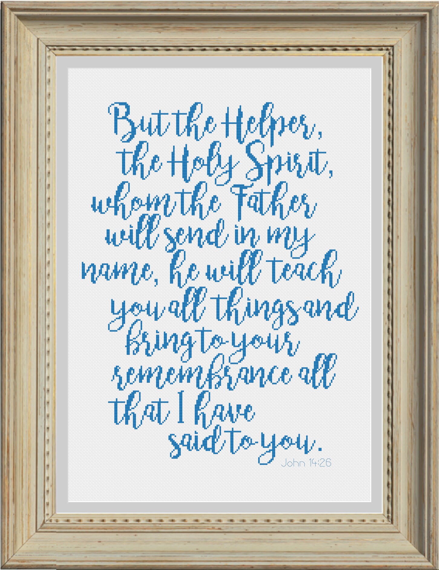 Bible Verse Cross Stitch Pattern John 14 26 But The Etsy Singapore