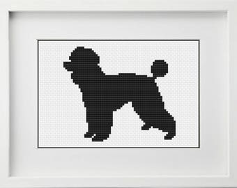 Poodle Silhouette Modern Cross Stitch Pattern -- Instant Digital PDF Download!