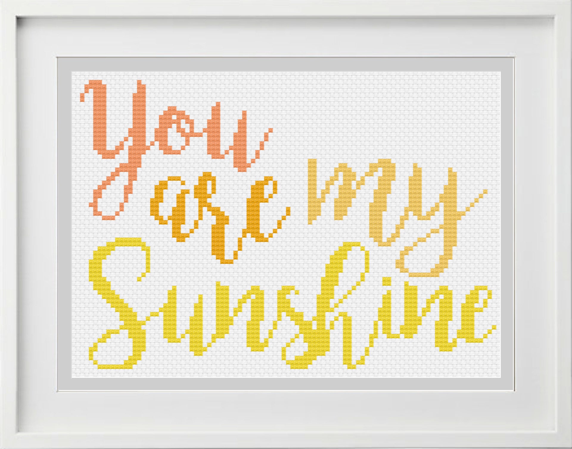 You Are My Sunshine Modern Cross Stitch Pattern 2 versions | Etsy
