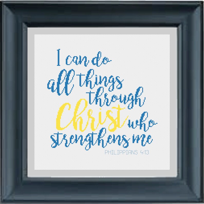 Philippians 4:13 Bible Verse Cross Stitch Pattern I Can | Etsy