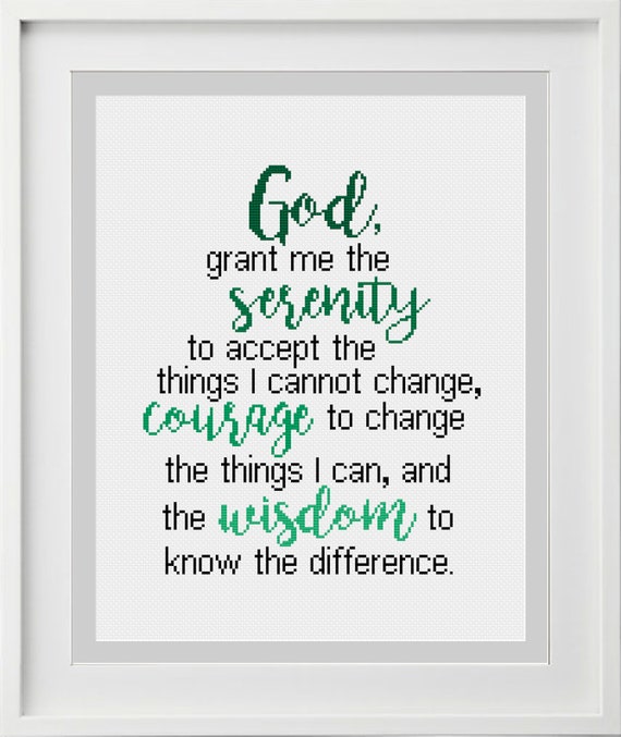 Serenity Prayer Cross Stitch Pattern Instant Digital Pdf Etsy