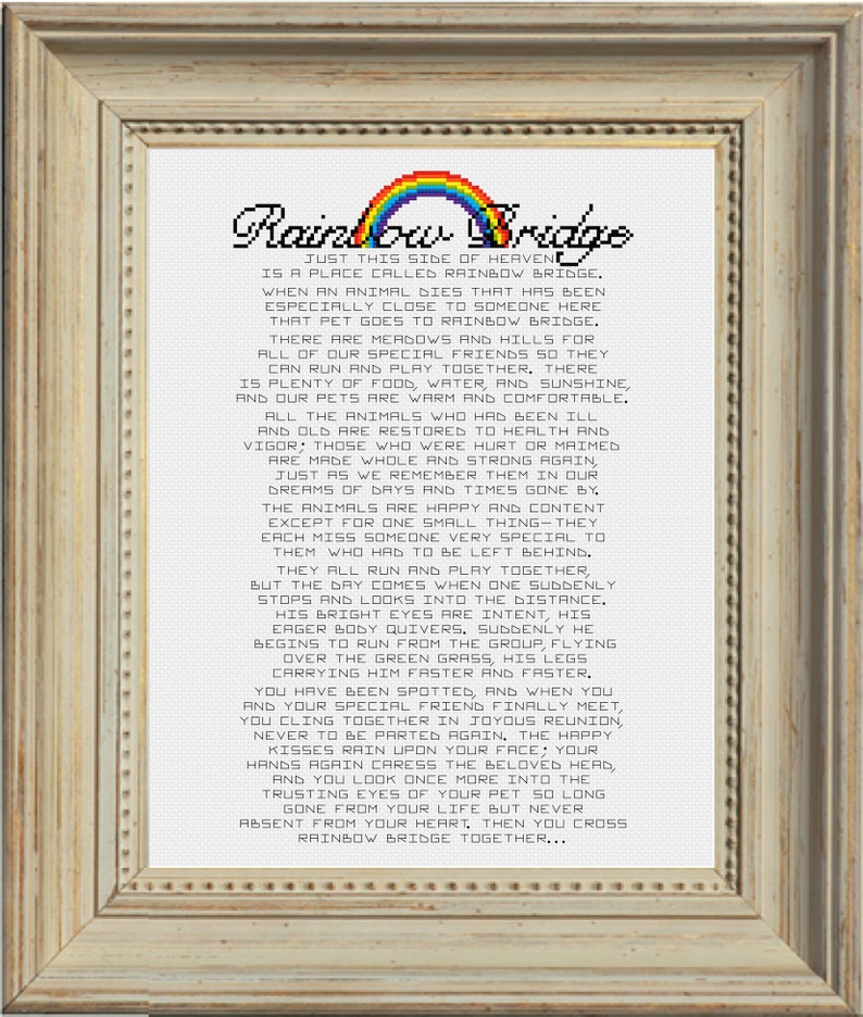 rainbow bridge poem essay sentiment for pet loss or