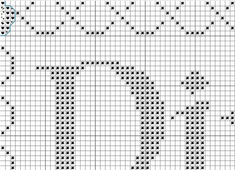 Instant Digital PDF Download Dinna Fash with Forget-Me-Nots Cross Stitch Pattern
