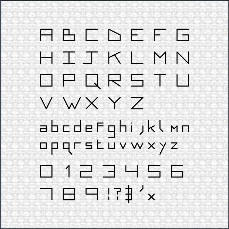 Mini Pattern Letter Tiny Font Alphabet Sampler Cross Stitch Alphabet Pattern -- Instant ...