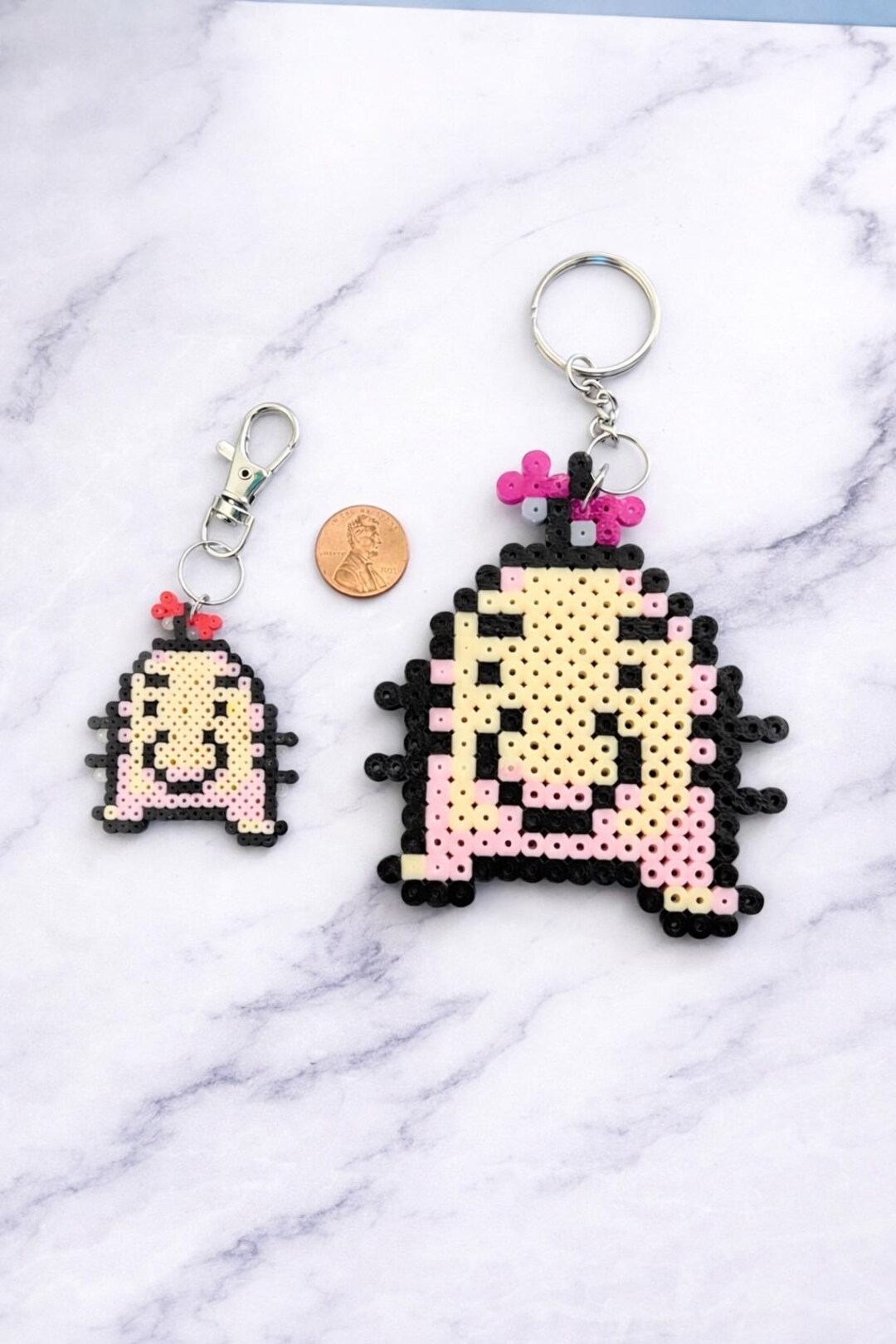 Earthbound Mr. Saturn Pixel Keychain Set – Handmade Fuse Bead 8-bit ...