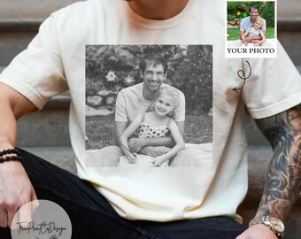 Camiseta retro vintage con foto personalizada, camiseta para el Día del Padre, Comfort Colors