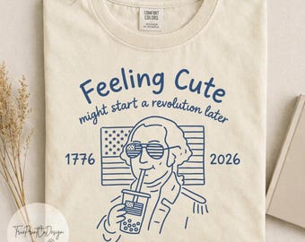George Washington Boba Tea Shirt, 4th of July Patriotic Tee, US History Meme Gift
