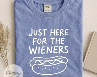 Camiseta Comfort Colors con estampado de perrito caliente y barbacoa, estilo retro del 4 de julio.