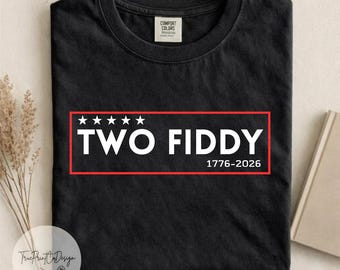 Camiseta gráfica patriótica Two Fiddy USA 250 Years, 1776-2026 Comfort Colors