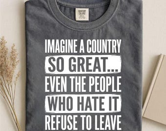 Camiseta retro Comfort Colors: Imagina un país (en la espalda)