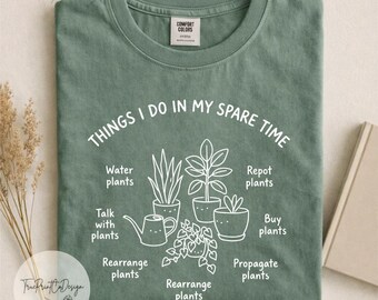 Camiseta para amantes de las plantas botánicas, camiseta de jardinería Comfort Colors, regalo para mamás que cultivan plantas de interior.