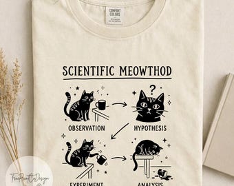Maglietta con gatto metodo scientifico, maglietta divertente con gatto scienziato, regalo per insegnanti STEM