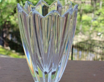 Vintage Orrefors Crystal Waterfall Vase by Edvin Ohrstrom - A Pair
