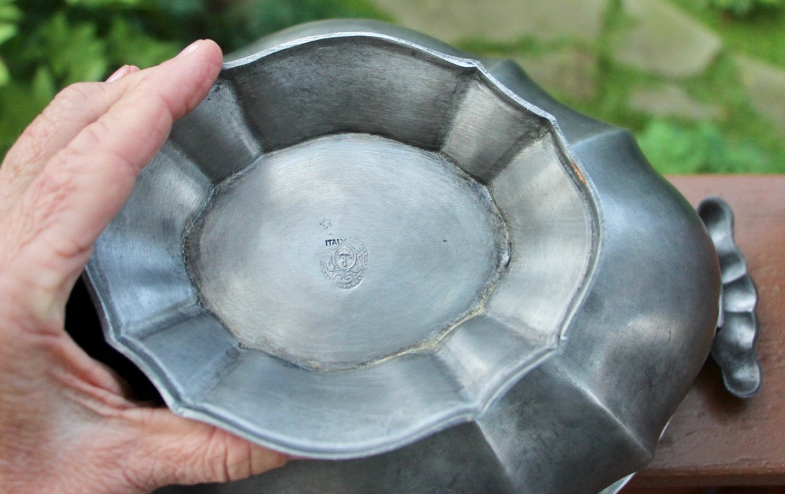 Vintage Pewter Soup Tureen Etsy