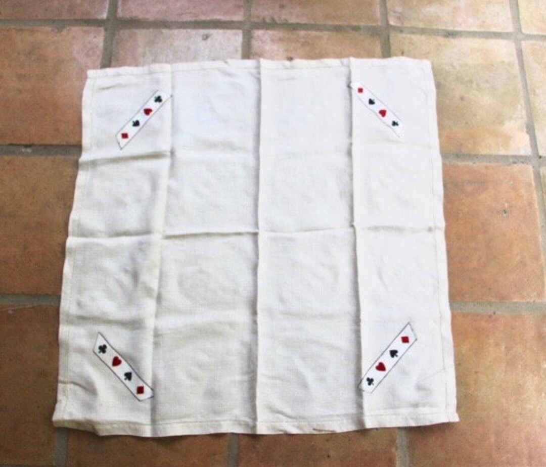 Vintage Handmade Card Game Table Cloth Etsy