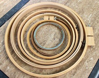 Lot of Wooden Embroidery hoops