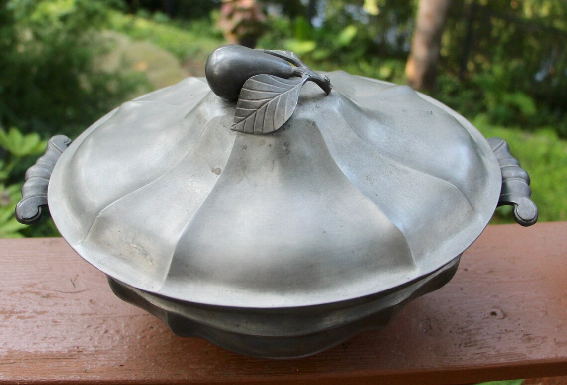 Vintage Pewter Soup Tureen Etsy