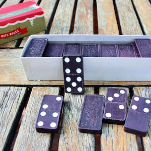 Box of vintage dominos