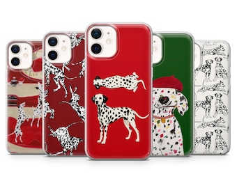 Funda para teléfono con estampado de perro dálmata, elegante diseño.