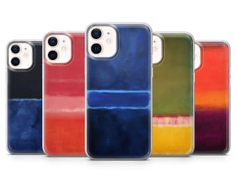 Funda para teléfono minimalista abstracta inspirada en Rothko, estampado elegante.
