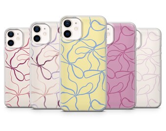 Funda para teléfono con lazo coqueto y elegante estampado.