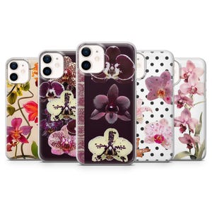 Orchid Flower Botanical Phone Case, Elegant Print image 1
