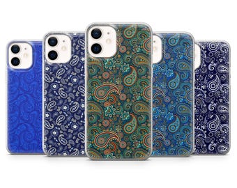 Funda para teléfono con estampado bohemio de bandana paisley, elegante diseño.