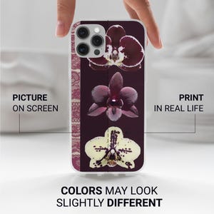 Orchid Flower Botanical Phone Case, Elegant Print image 9