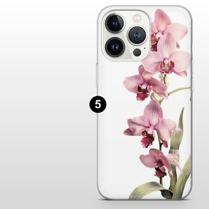 Orchid Flower Botanical Phone Case, Elegant Print image 6