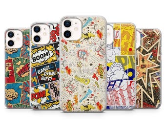 Pop Art Comic Book Retro Phone Case, Elegant Print
