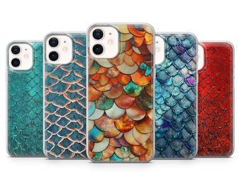 Fish Scale Aquatic Mermaid Phone Case, Elegant Print