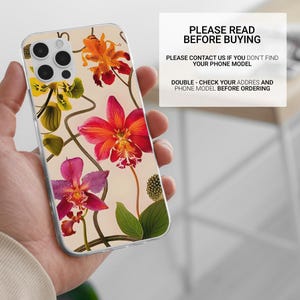 Orchid Flower Botanical Phone Case, Elegant Print image 12