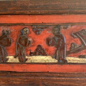 Antique/Vintage Hand Carved Chinese Wooden Furniture Panel 11-1/2&quot; x 6-3/8&quot;