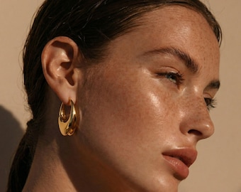 Hoop Earrings, Statement Earrings, Chunky earrings, Silver and Gold Earrings, Y2k Jewelry, Geometric Earrings, Gifts For Women, Birtday Gift