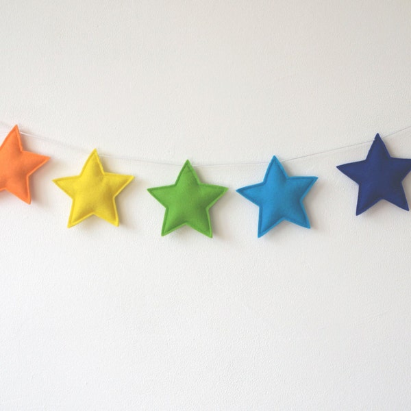 Nursery Garland, Star Garland, Rainbow Garland, Rainbow Nursery Idea, Rainbow Baby, rainbow baby gift, baby shower gift, Product ID: LRZ4359