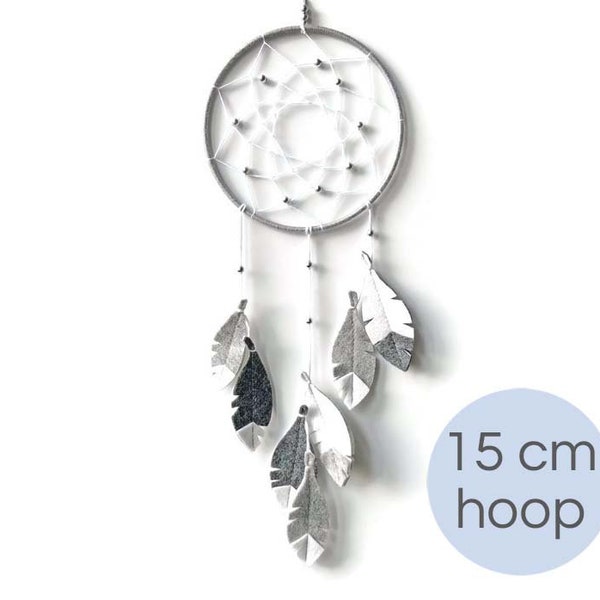 Modern dreamcatcher, gray dream catcher, boho nursery decor, dream catcher wall hanging, Gender neutral nursery, Baby dreamcatcher