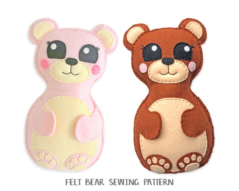 Softie Sewing Pattern Bear Sewing pattern Bear Plush pattern Felt sewing pattern PDF Pattern Bear Softie Pattern Woodland Animal