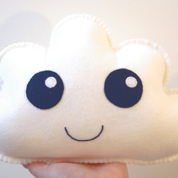 White Plush Cloud - Kawaii Cloud - Felt Baby Plush