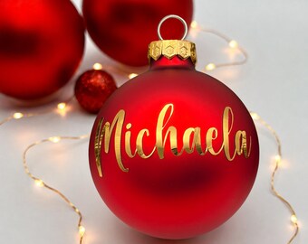 Personalized Christmas ornament, Christmas ornament with name, Christmas gift for a teacher, gift for a colleague, red Christmas ornament