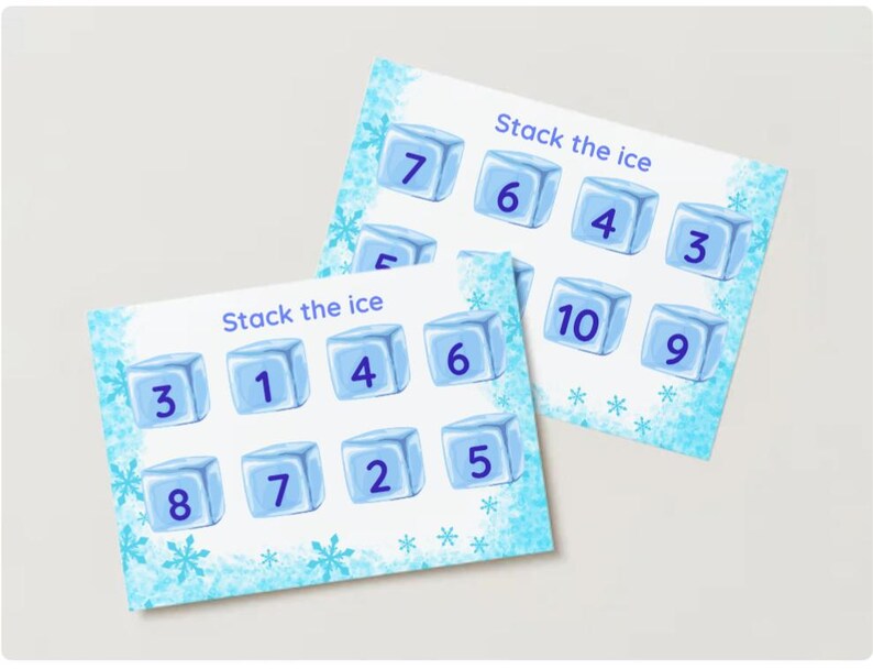 Ice Worksheet Stack the Ice Worksheets – 4 Ice-themed Maths Activity Mats – Numbers ...