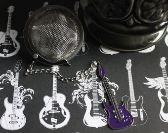 purple guitar tea ball loose leaf infuser strainer