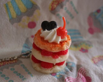 strawberry shortcake necklace pendant. cute retro summer style, egl.