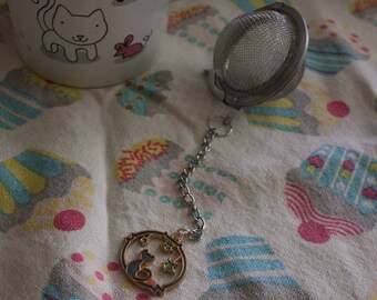 cats and stars glitter tea ball loose leaf infuser strainer