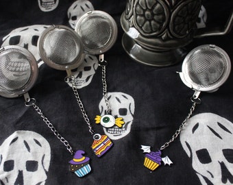 Halloween sweets tea ball loose leaf infuser strainer, for the goth who also loves tea.